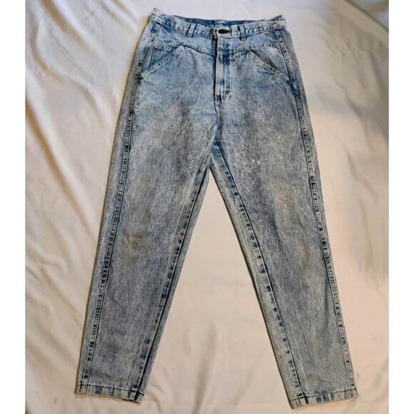Vintage 80s CAP FERRAT Acid Wash High Rise Tapered Mom Jeans Size W31 /Womens 12 - Picture 4 of 16